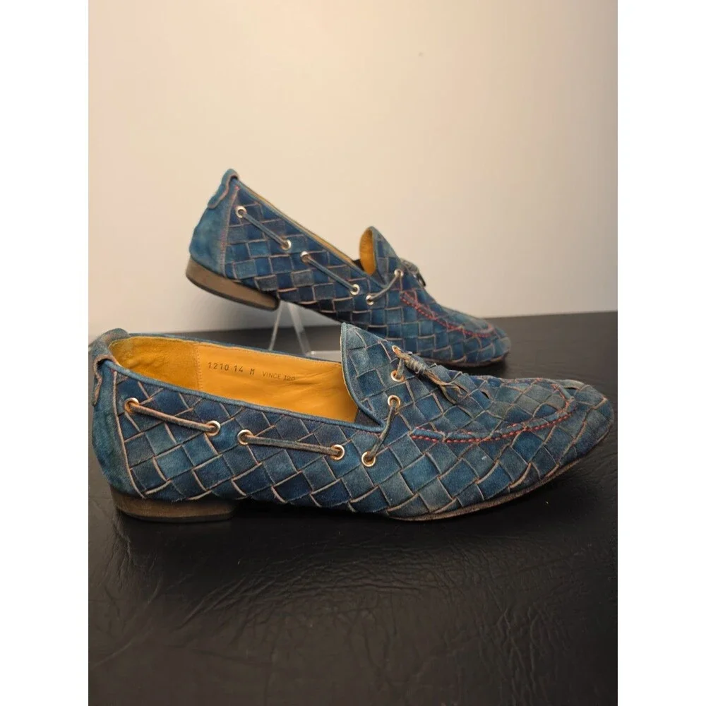 Donald J Pliner VINCE‑MAMA Navy Wash Suede Loafer – Made in Italy – M14– Rare
